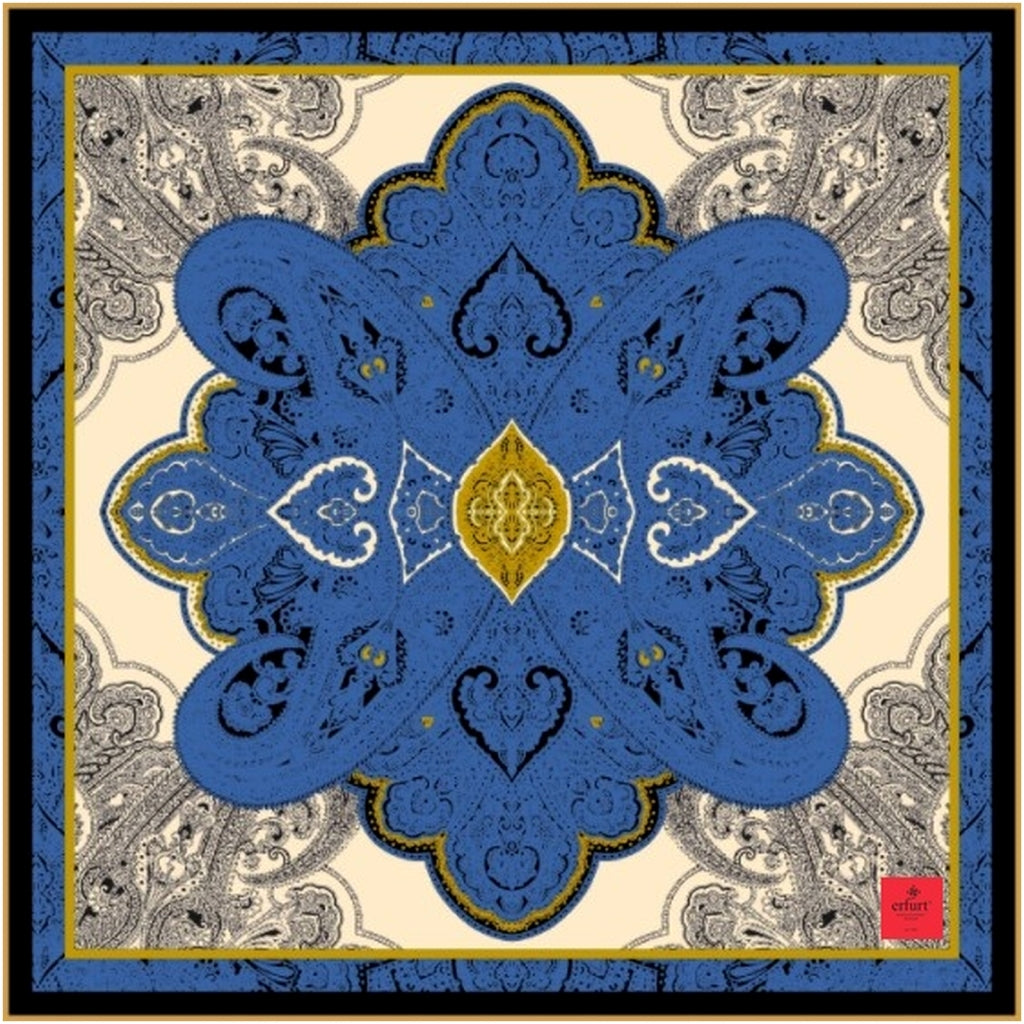 erfurt luxury Blue Ornament Scarves 69 Navy