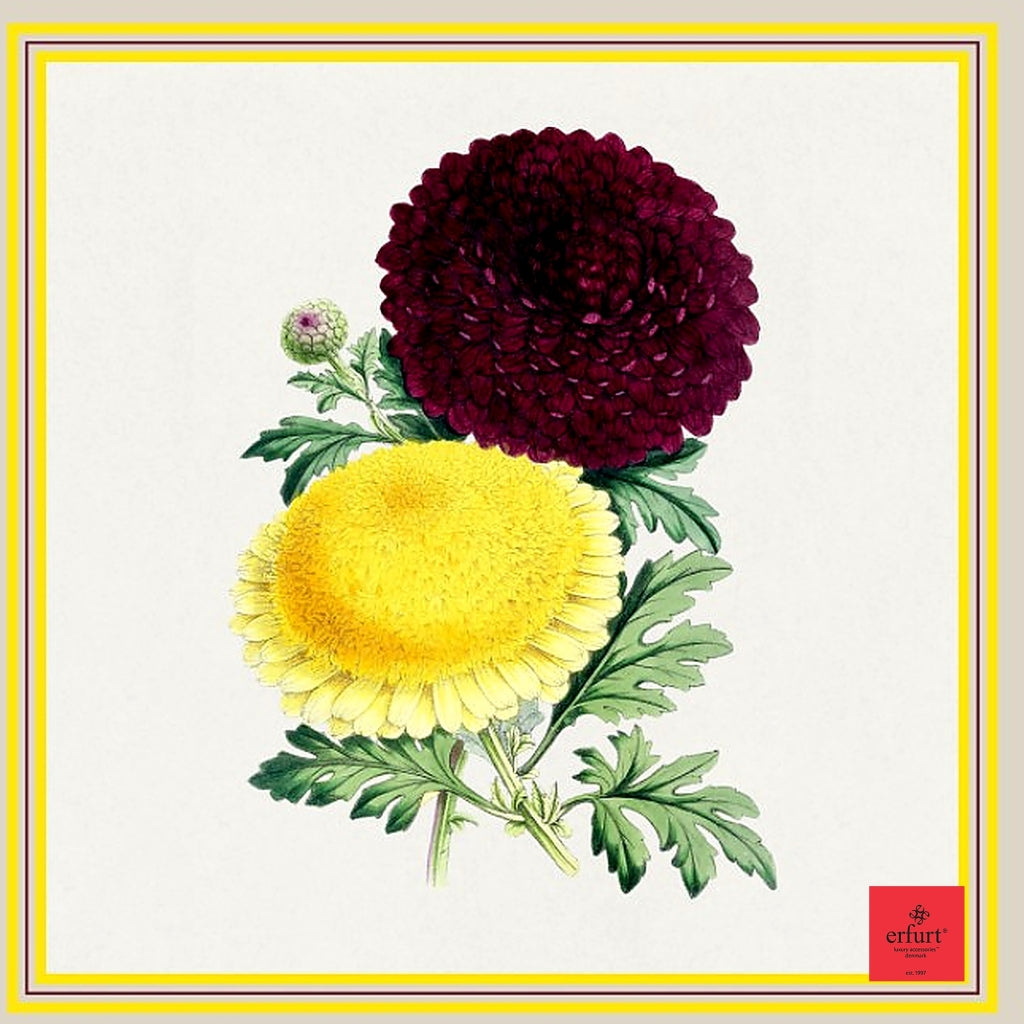 erfurt luxury Chrysanthemum silk Scarves 25 Sunshine