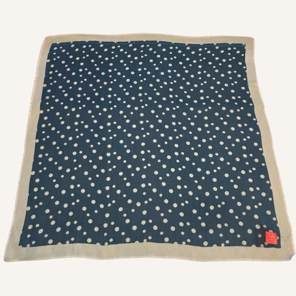 erfurt luxury Dot Cashmere Scarves 69 Navy Blue