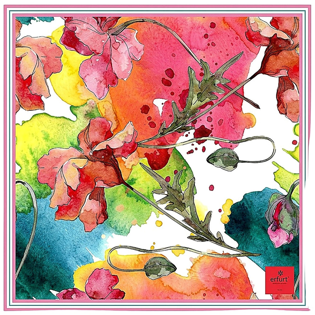 erfurt luxury Flowerbomb Scarves 37 Raspberry Pink