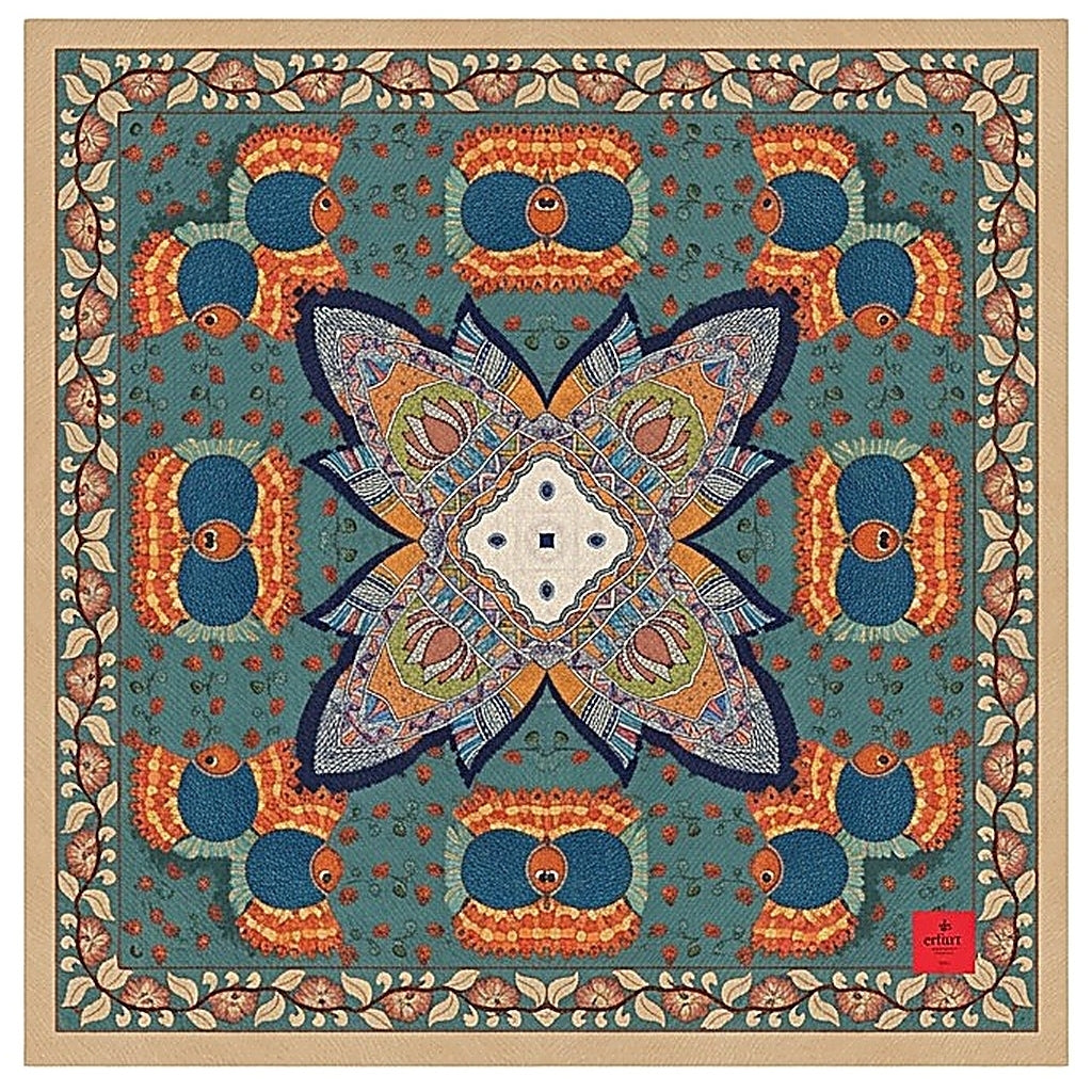 erfurt luxury Geometric paisley Scarves 13 camel