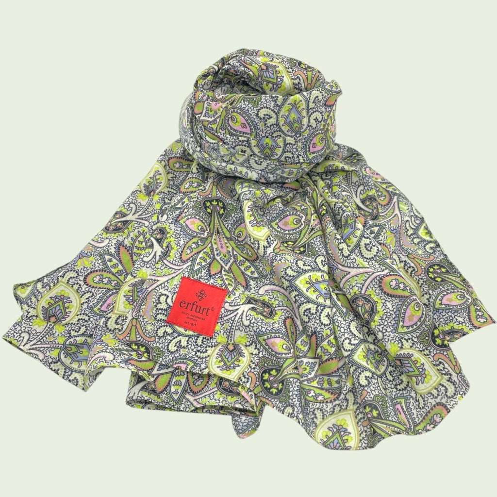 erfurt luxury Gotic flowers Scarves 27 Lime