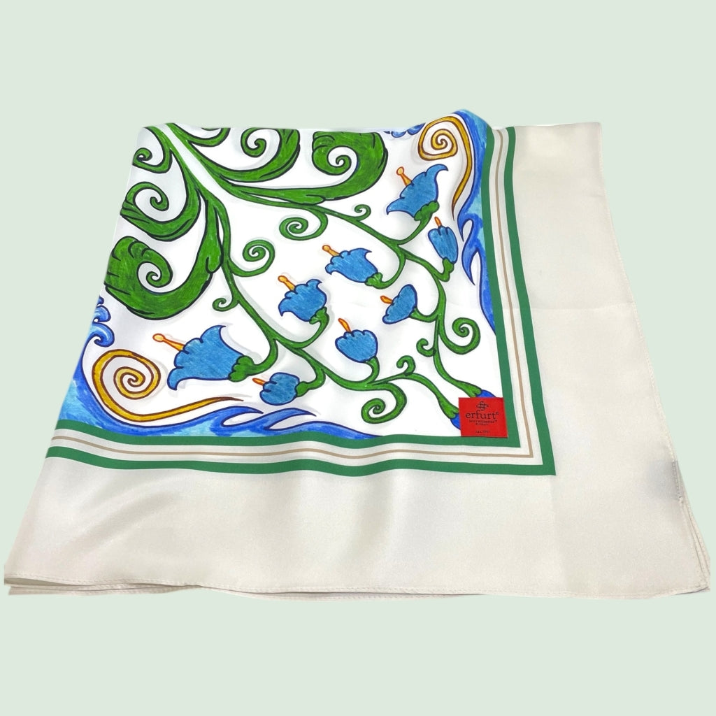 erfurt luxury Turquoise green mosaics Scarves 13 camel