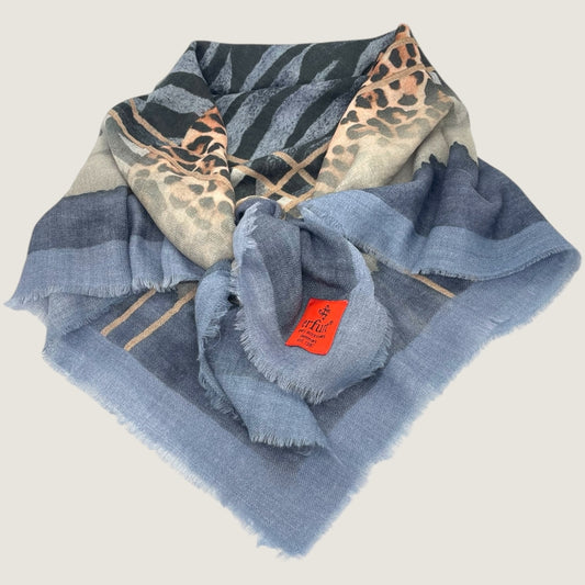 erfurt luxury Animals Scarves 65 Colony Blue