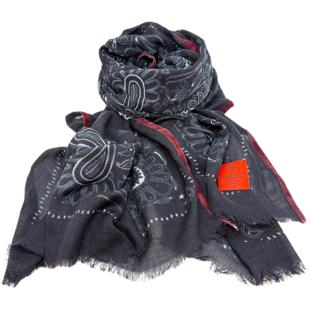 erfurt luxury Bandana print Scarves 09 Black Night