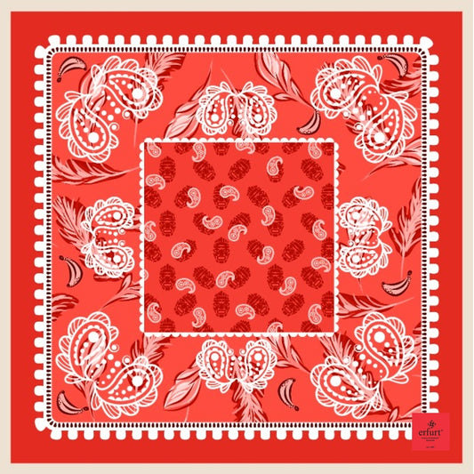 erfurt luxury Bandana print silk Scarves 35 Red