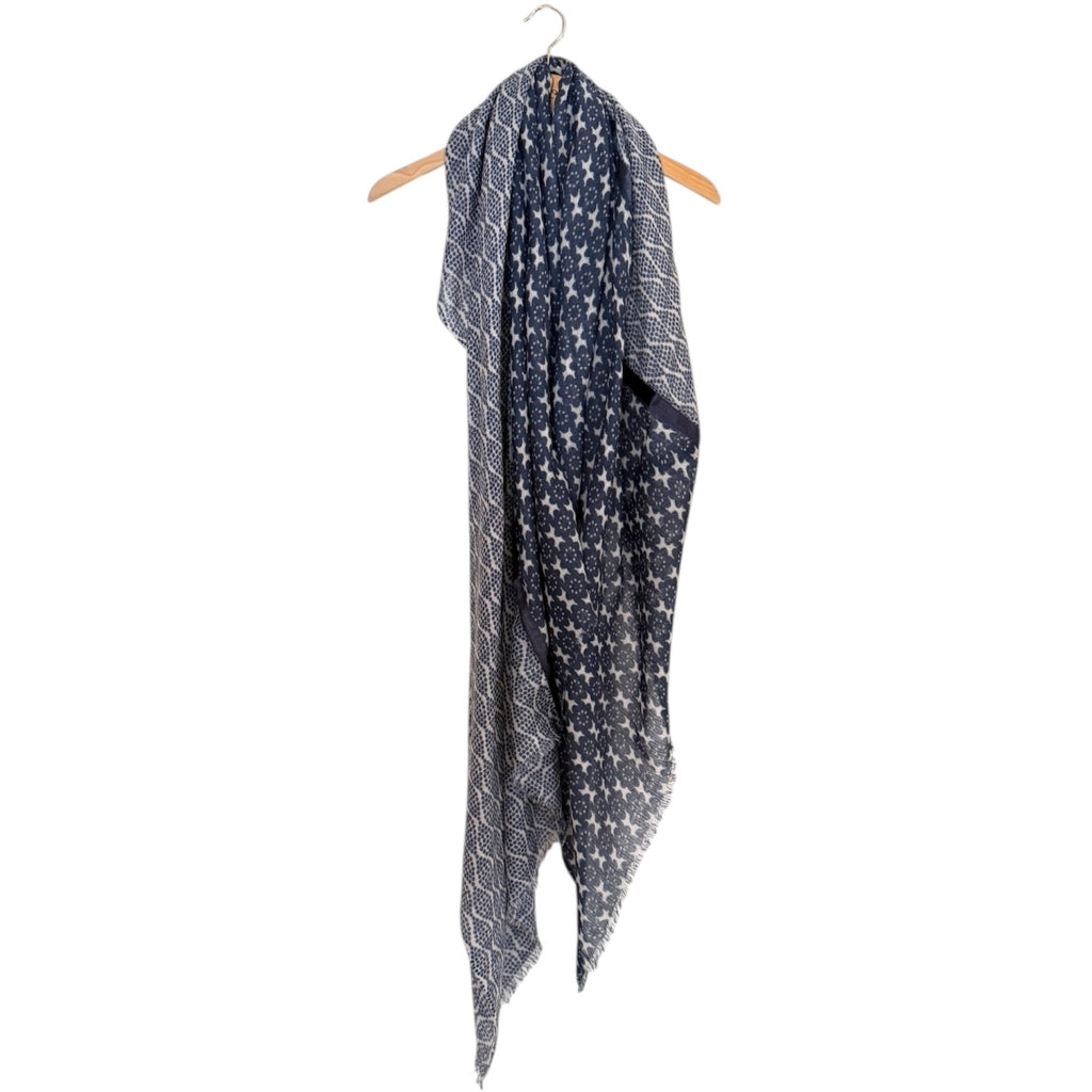 erfurt luxury Big blue patch work scarf Scarves 69 Navy Blue