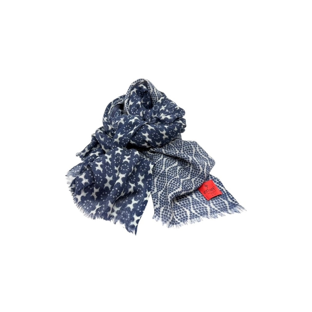 erfurt luxury Big blue patch work scarf Scarves 69 Navy Blue