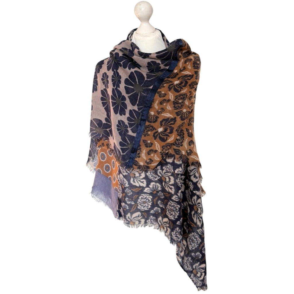 erfurt luxury Big size patchwork scarf Scarves 15 Almond
