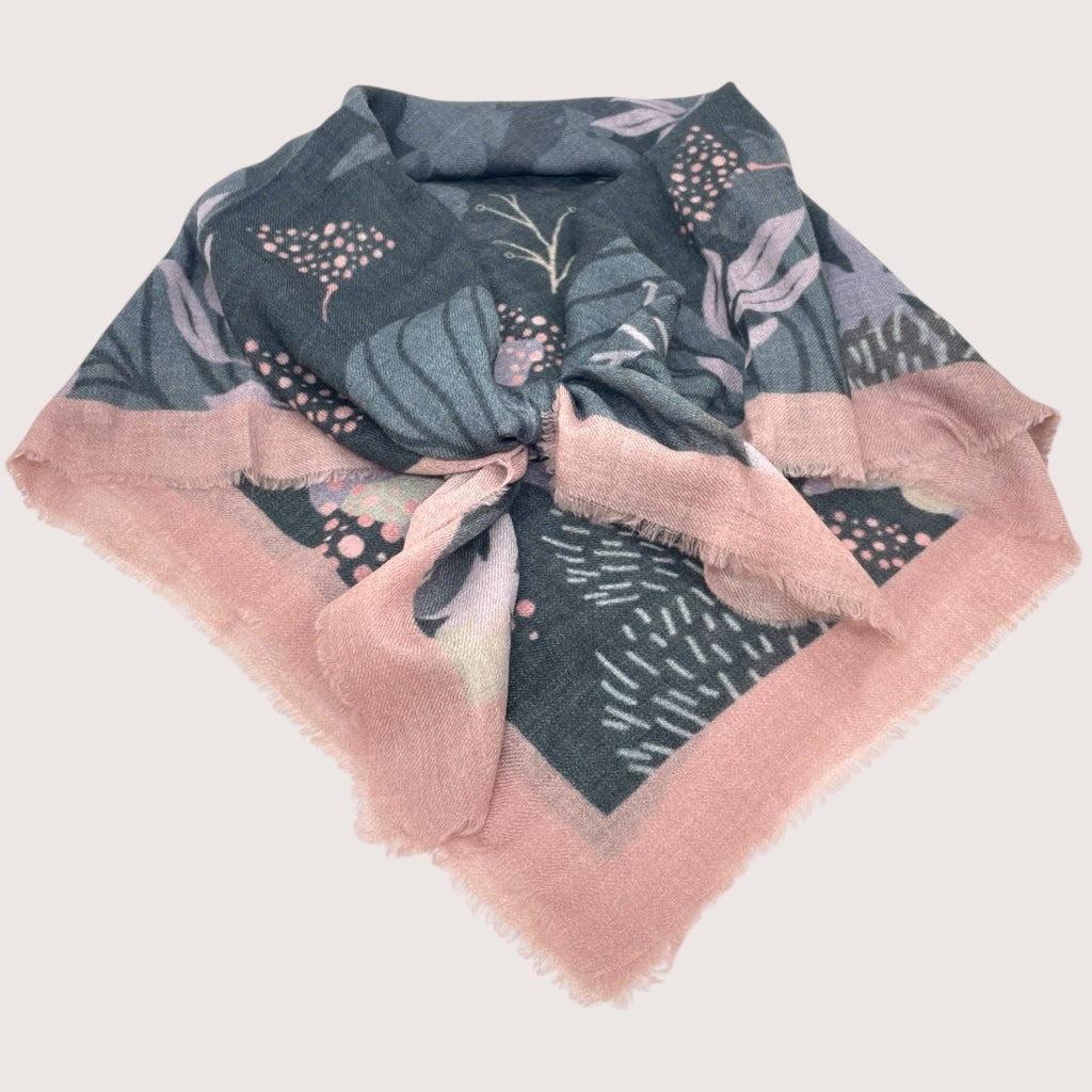 erfurt luxury Black flower Scarves 09 Black Night