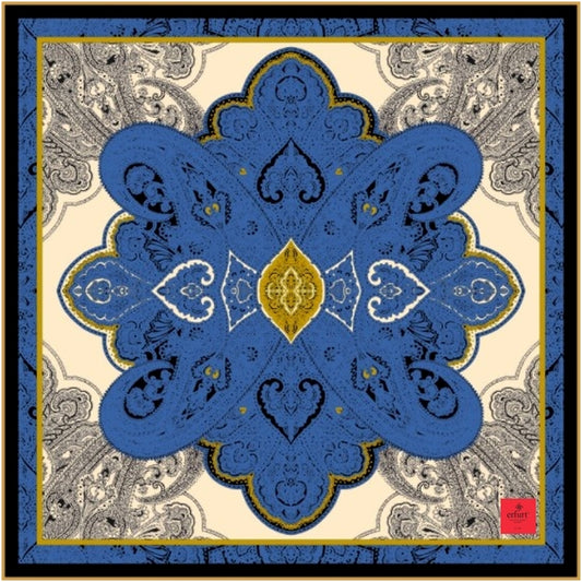 erfurt luxury Blue Ornament Scarves 69 Navy