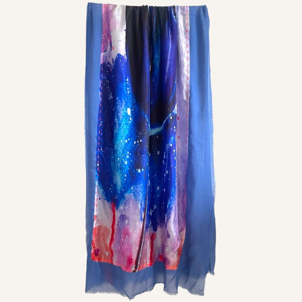 erfurt luxury Blue Tulips Scarves 37 Raspberry Pink