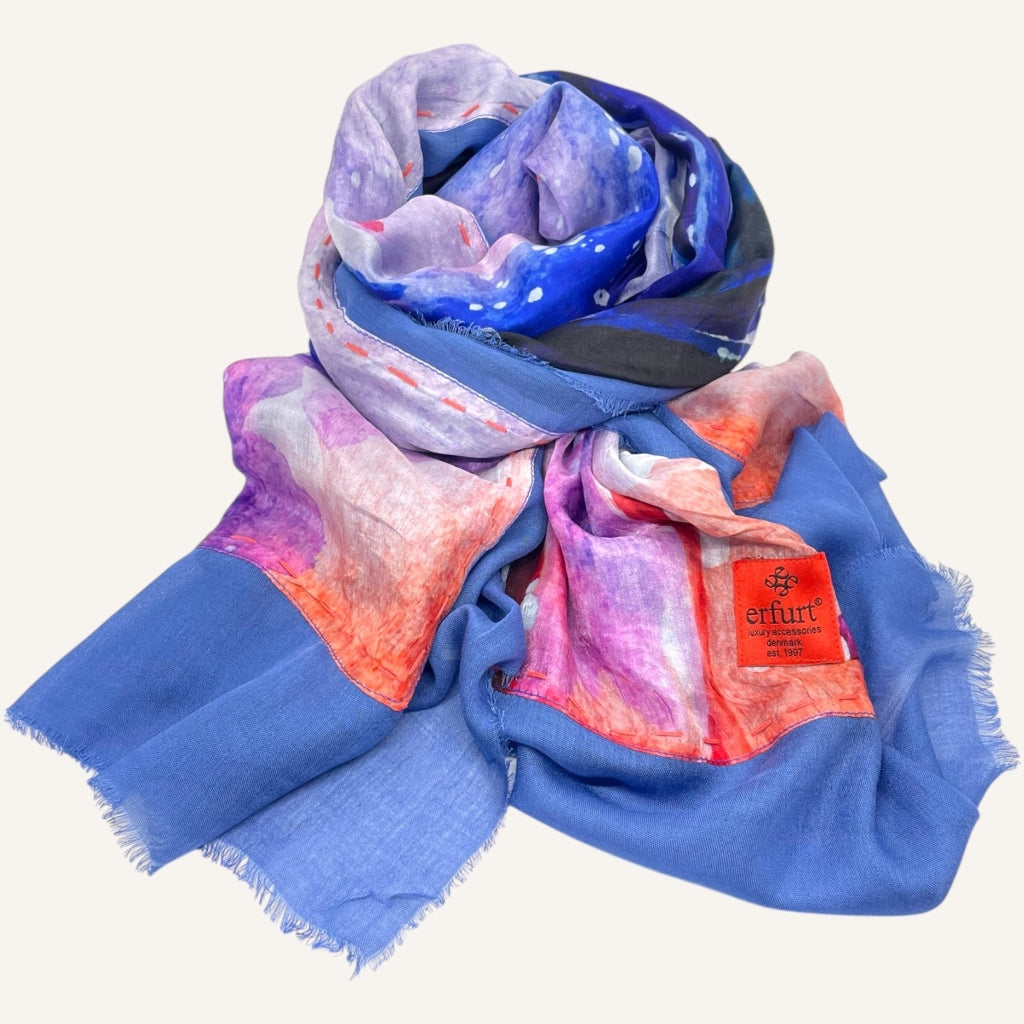 erfurt luxury Blue Tulips Scarves 37 Raspberry Pink