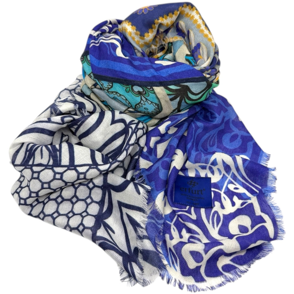 erfurt luxury Blue cashmere Scarves 65 Colony Blue