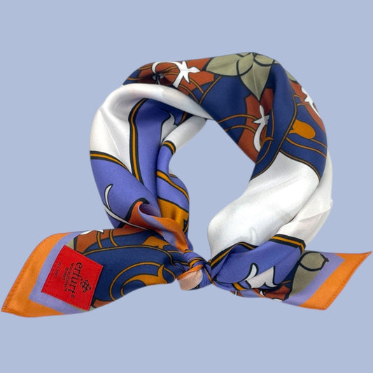 erfurt luxury Blue circle with peach Small scarves 29 Peach