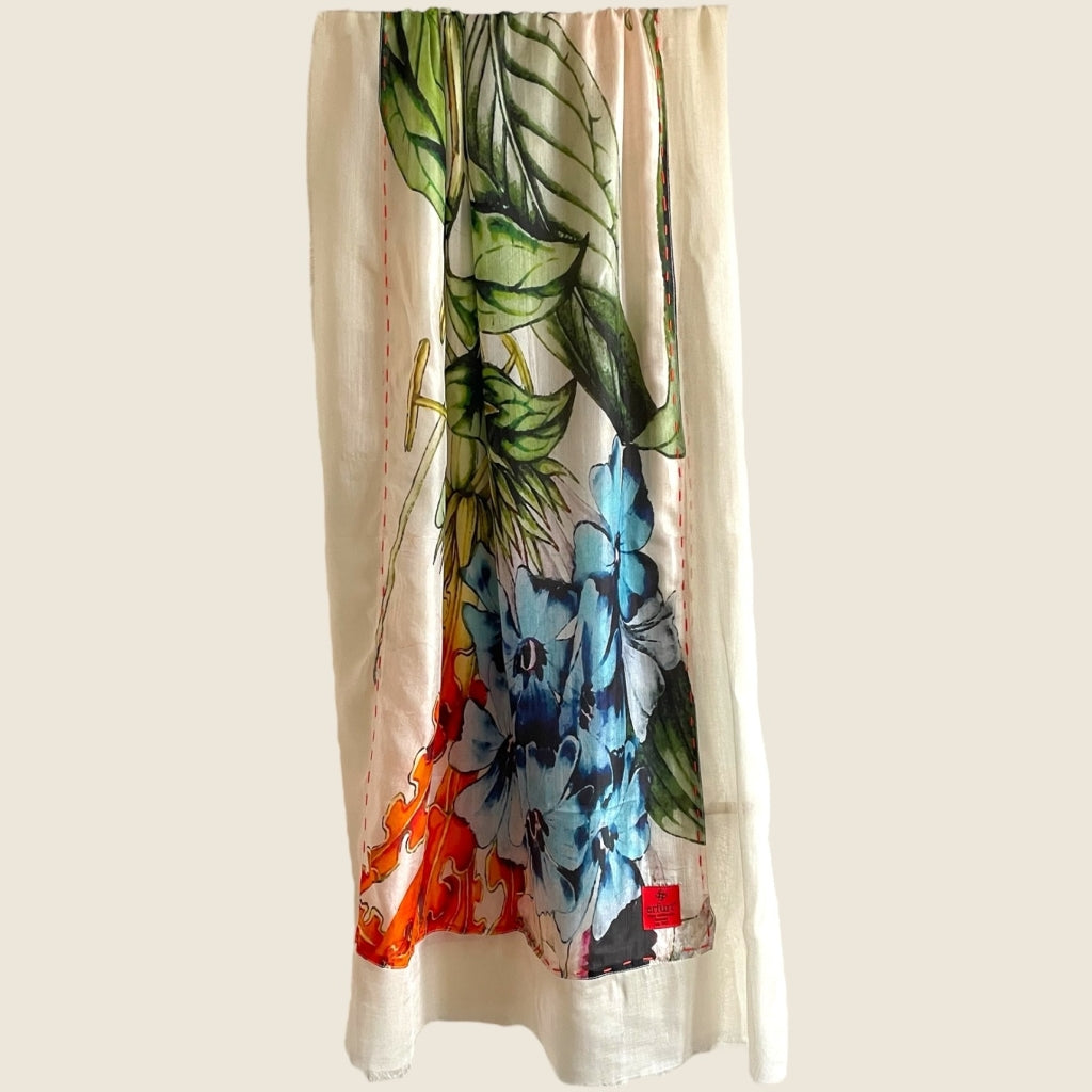 erfurt luxury Blue flower fields Scarves 60 Baby Blue