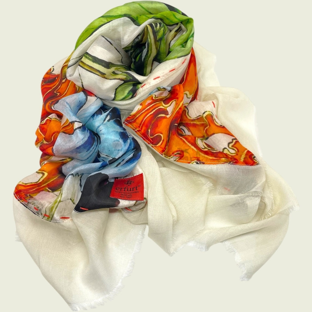 erfurt luxury Blue flower fields Scarves 60 Baby Blue
