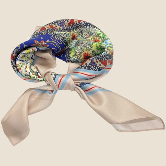 erfurt luxury Blue paisley flowers Scarves 69 Navy