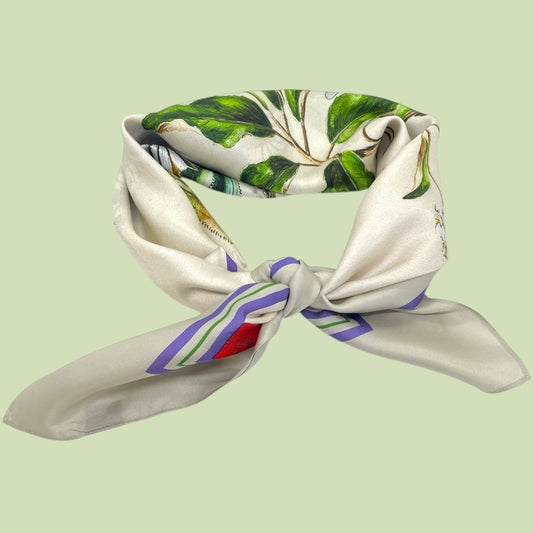 erfurt luxury Botanic lgt. flower Scarves 10 Ivory