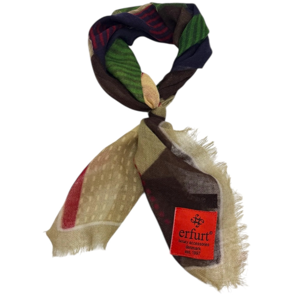 erfurt luxury Check Cashmere Scarves 45 Grass