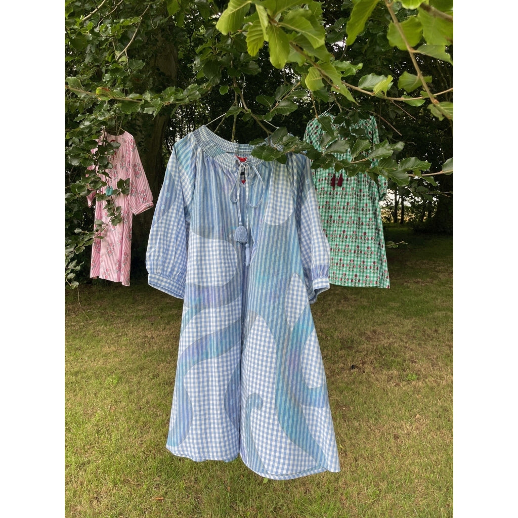 erfurt luxury Check with squid print Dresses 60 Baby Blue