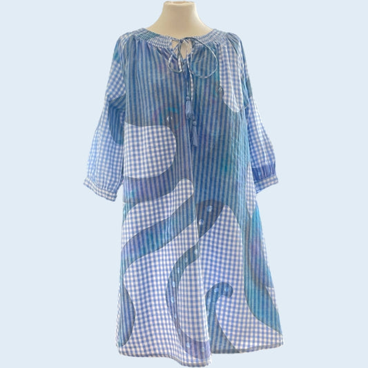 erfurt luxury Check with squid print Dresses 60 Baby Blue