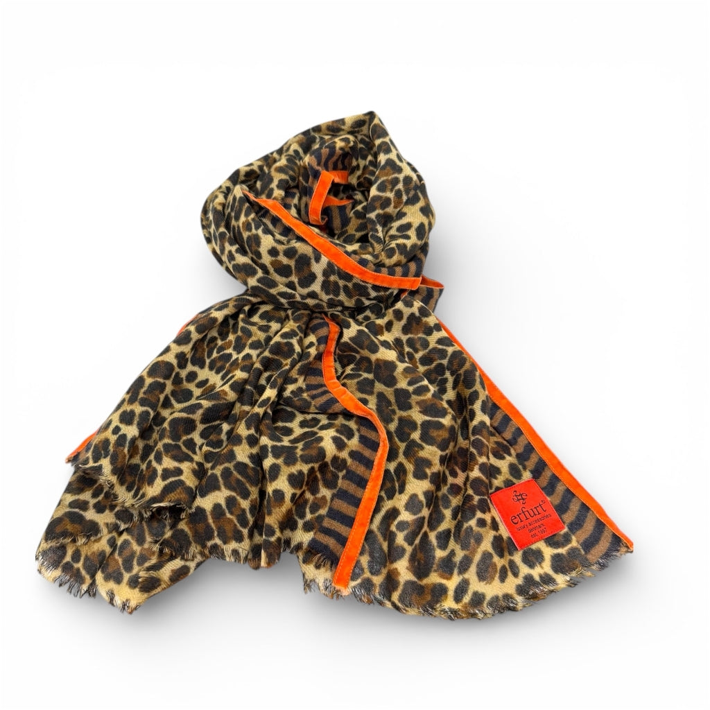 erfurt luxury Cheeta Scarves 85 Brownie