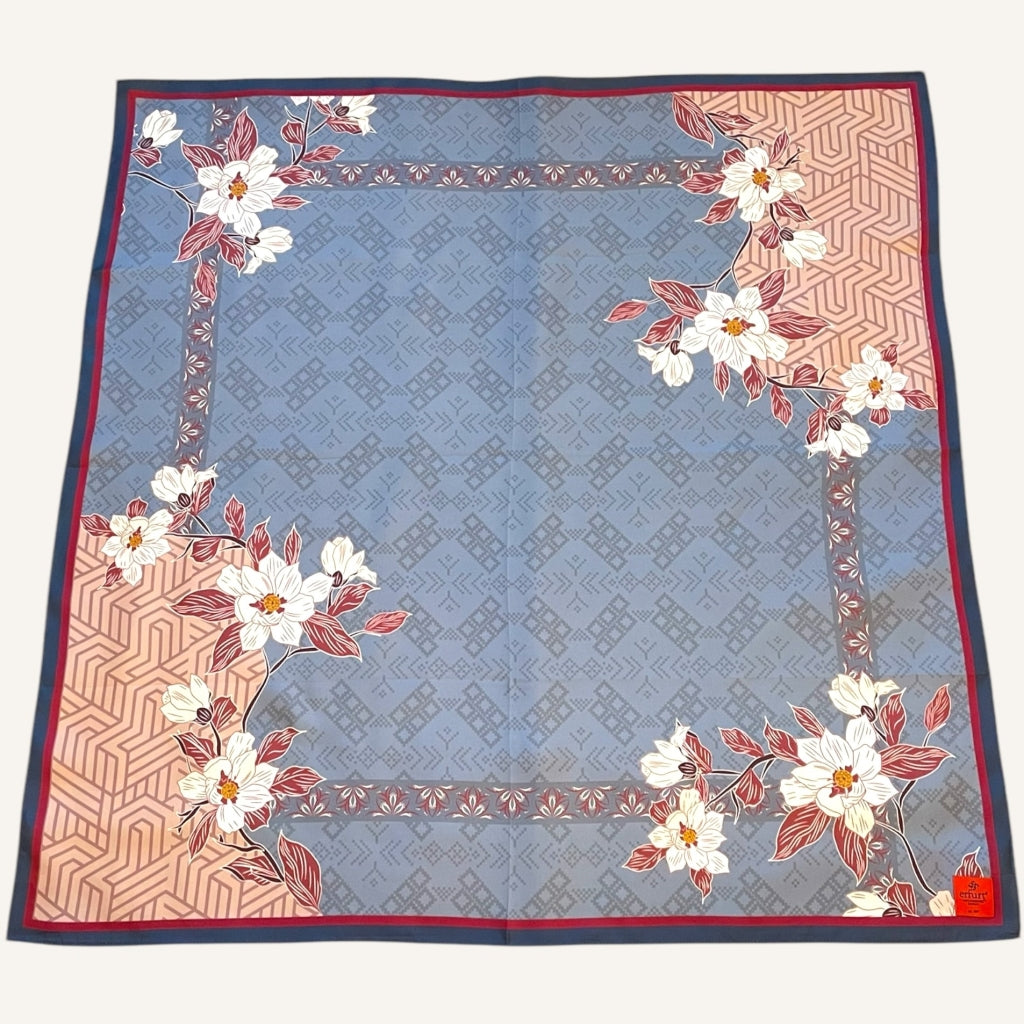erfurt luxury Elegance Silk Scarves 65 Colony Blue