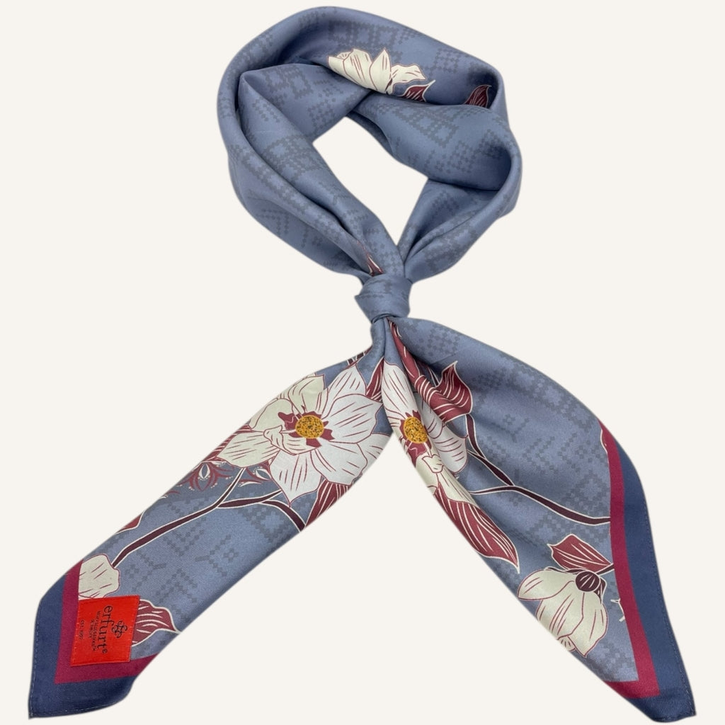 erfurt luxury Elegance Silk Scarves 65 Colony Blue