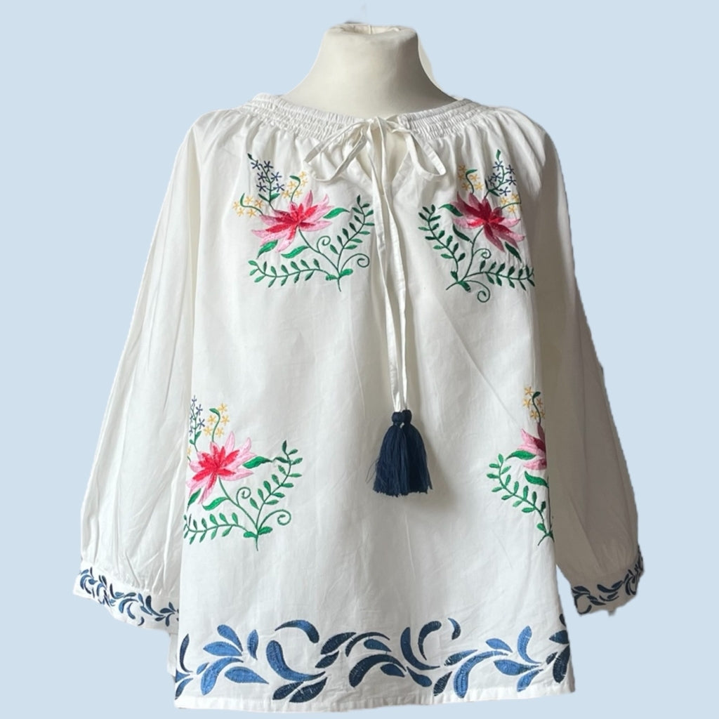 erfurt luxury Embroidery top Top 01 Optical White