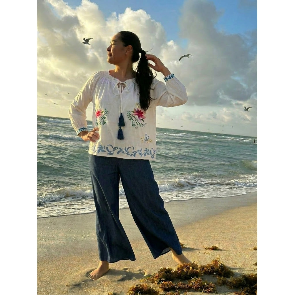 erfurt luxury Embroidery top Top 01 Optical White