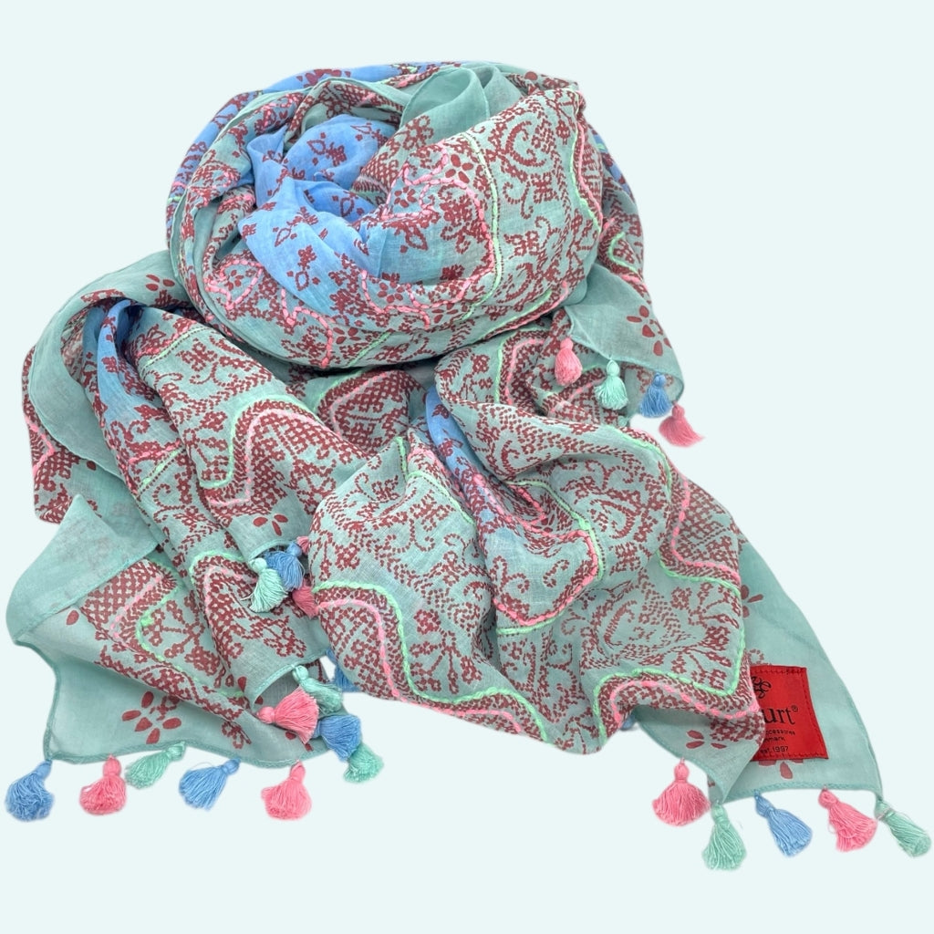 erfurt luxury Fantasy handmade Sarong & scarf Scarves 60 Baby Blue