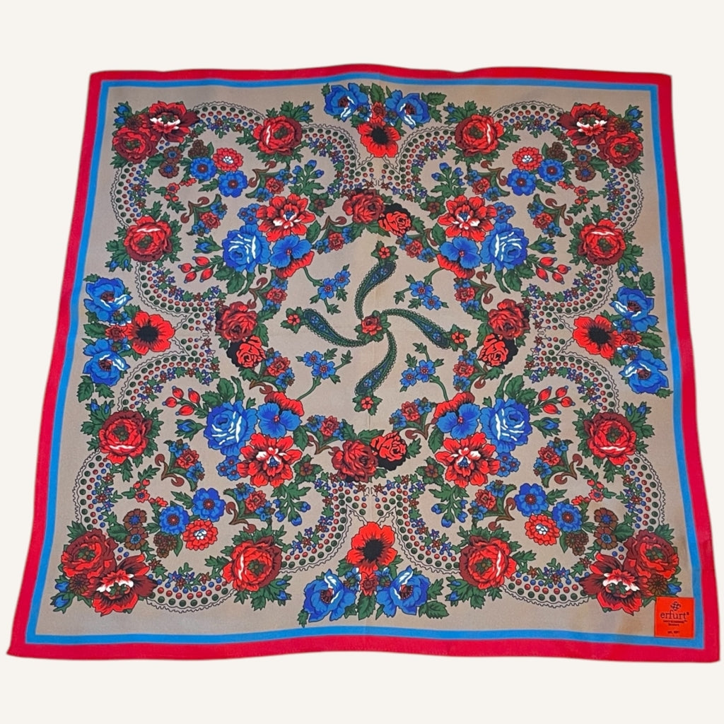 erfurt luxury Fashion flowers Silk Scarves 35 Red