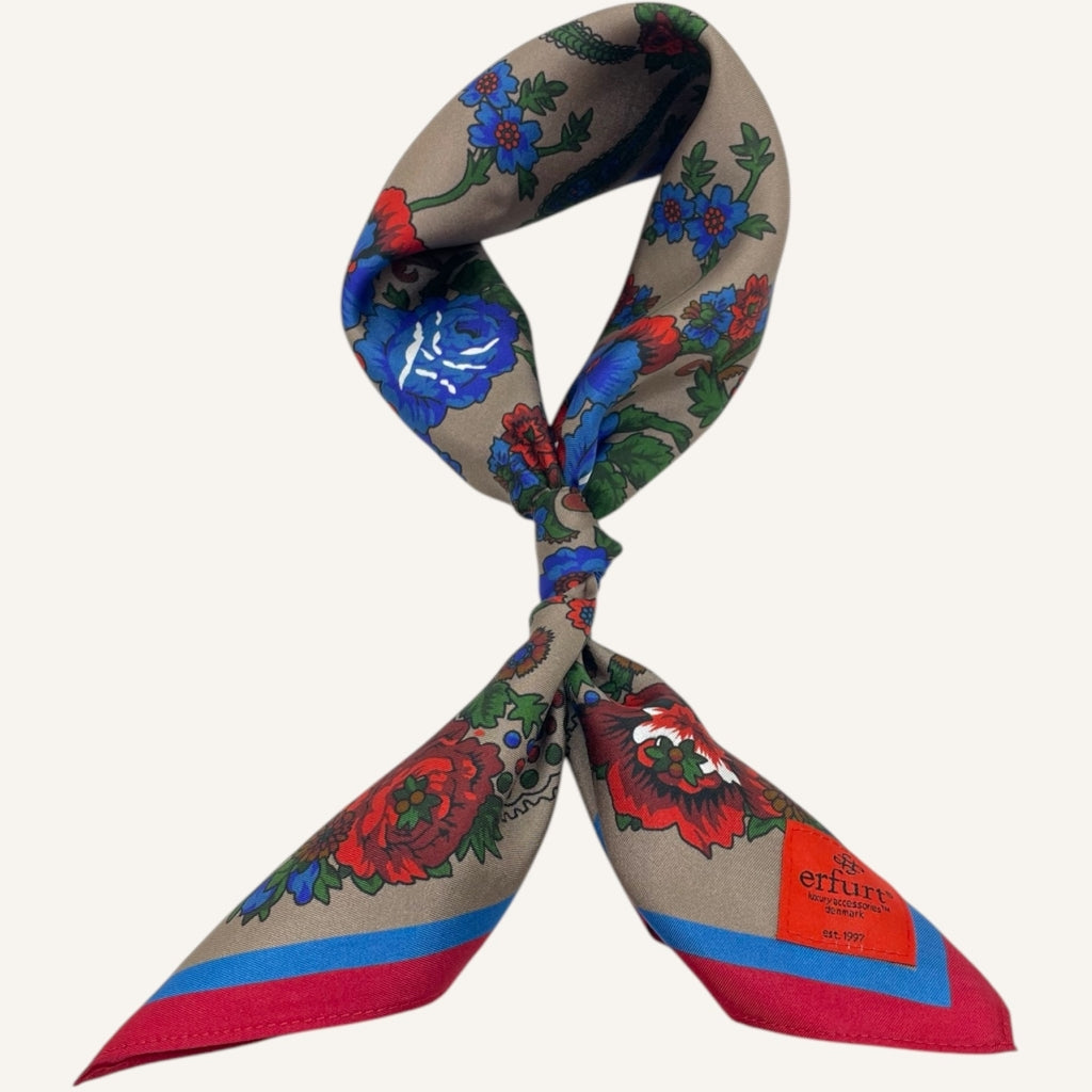 erfurt luxury Fashion flowers Silk Scarves 35 Red