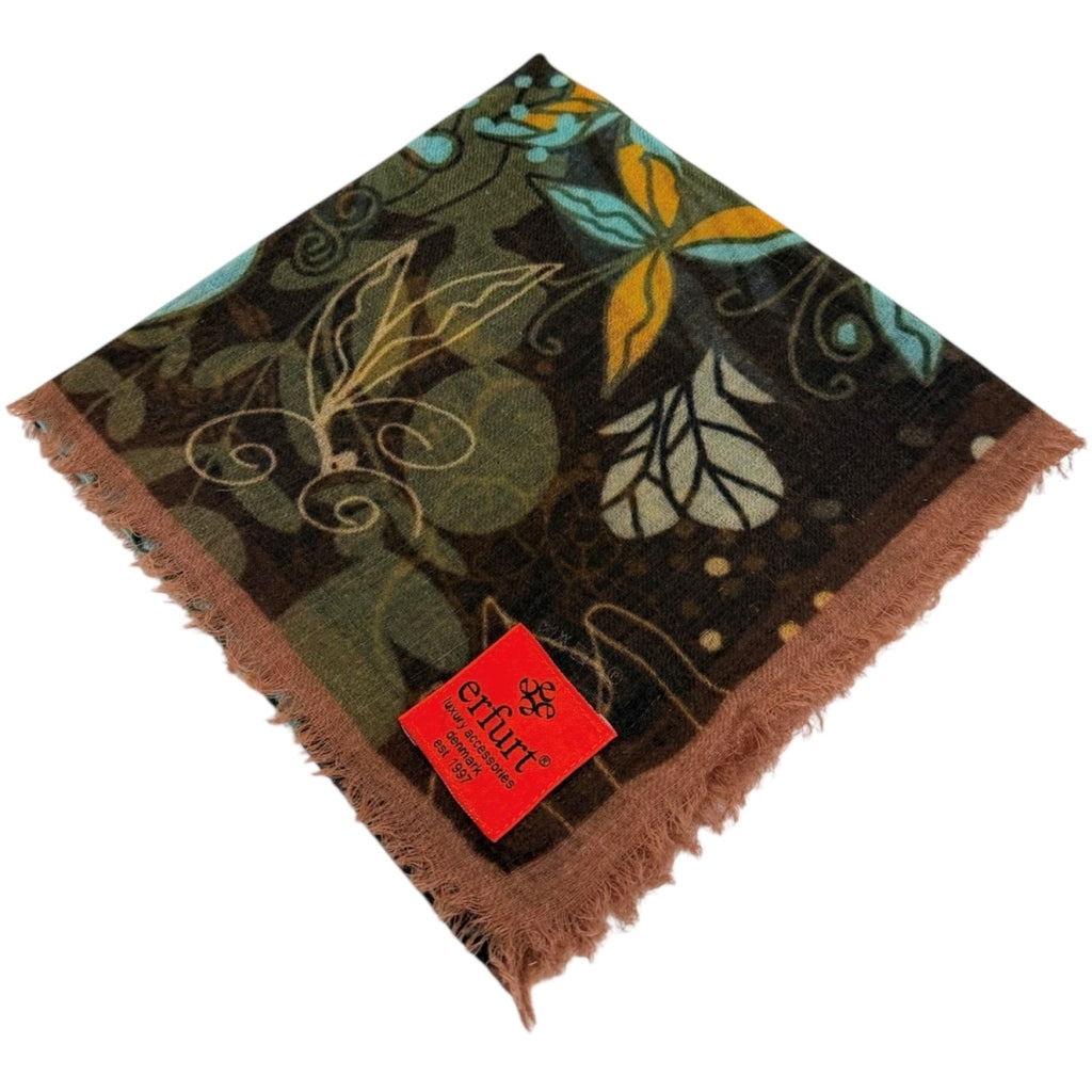 erfurt luxury Floral Cashmere Scarves 85 Brownie