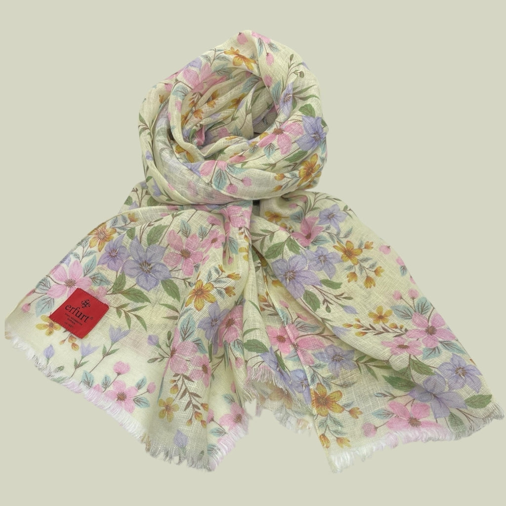 erfurt luxury Flower linen Scarves 26 Sunny Lime
