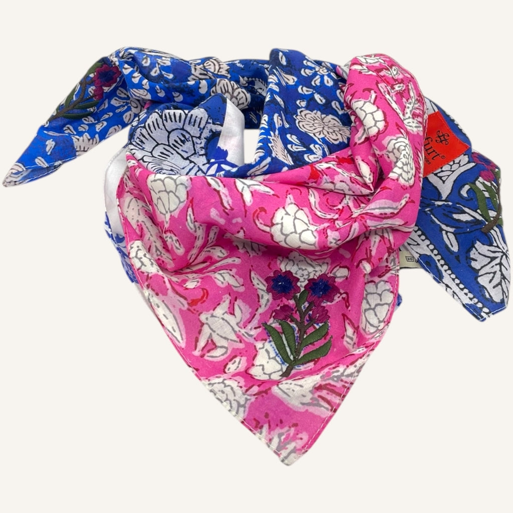 erfurt luxury Four prints Small scarves 69 Navy Blue