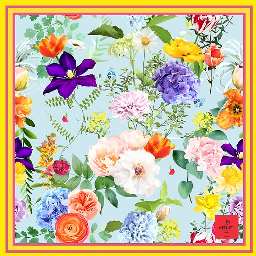 erfurt luxury Garden flowers silk Scarves 25 Sunshine