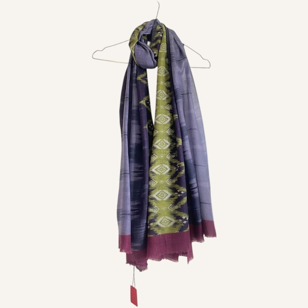 erfurt luxury Geometric floral Cashmere Scarves 69 Navy