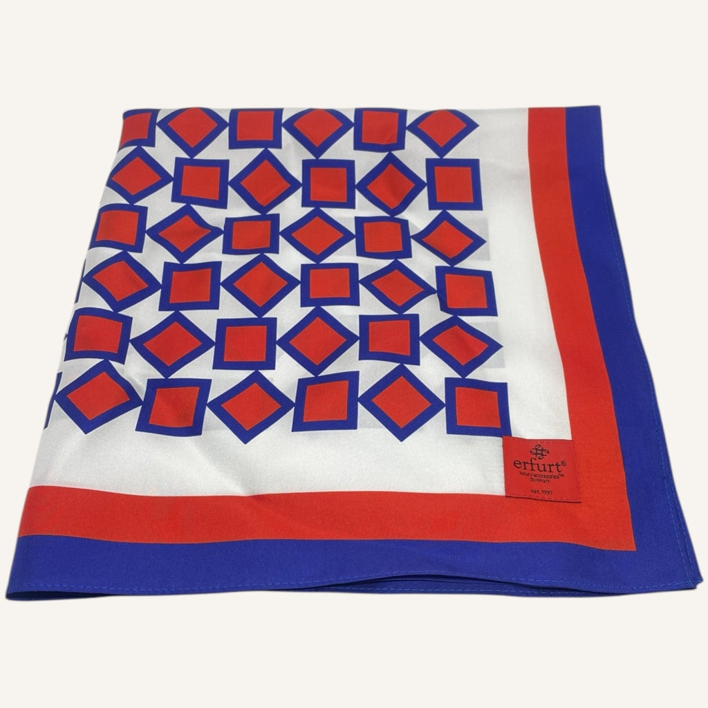 erfurt luxury Geometric red blue Small scarves 35 Red