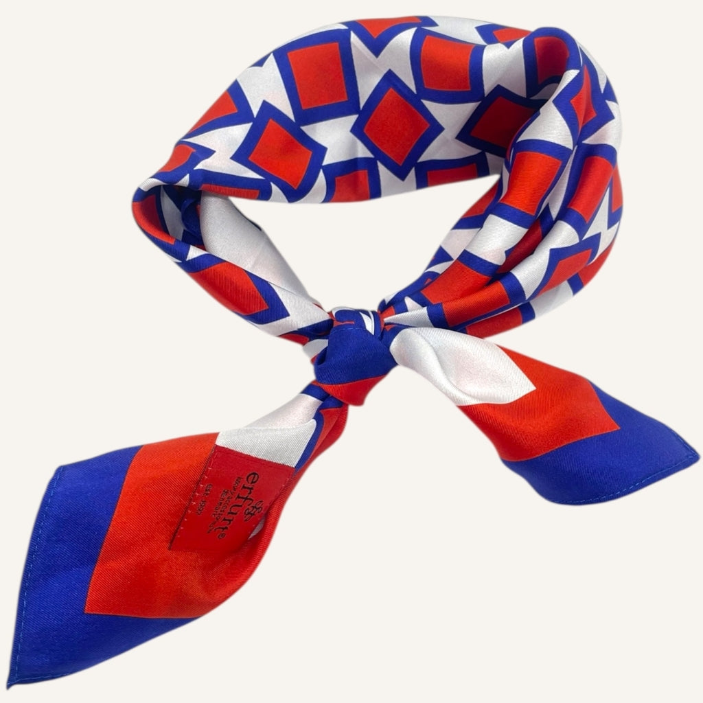 erfurt luxury Geometric red blue Small scarves 35 Red