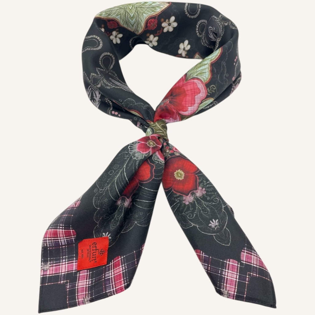 erfurt luxury Gipsy Silk Scarves 09 Black Night