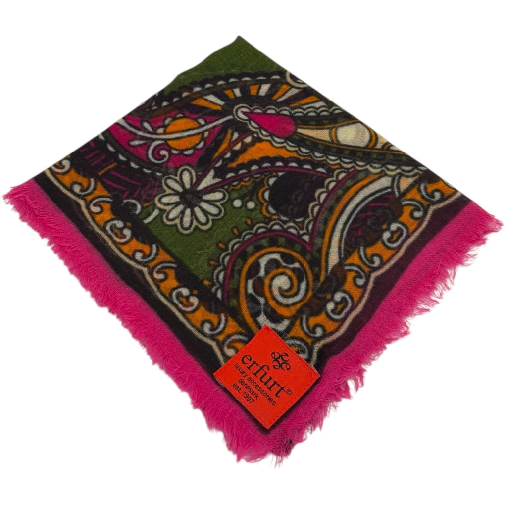 erfurt luxury Green floral Cashmere Scarves 45 Grass