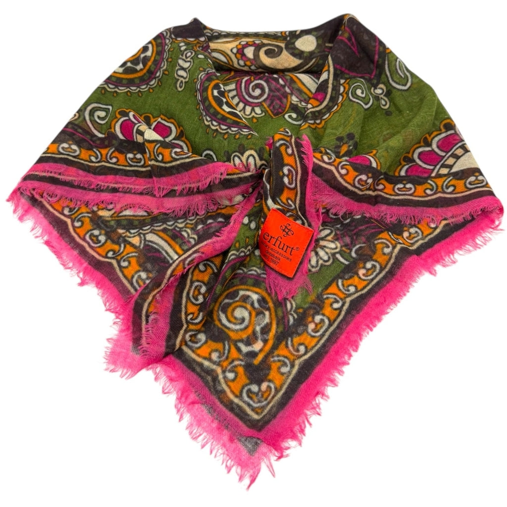 erfurt luxury Green floral Cashmere Scarves 45 Grass