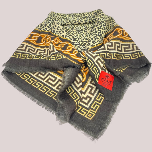 erfurt luxury Leopard Scarves 09 Black Night