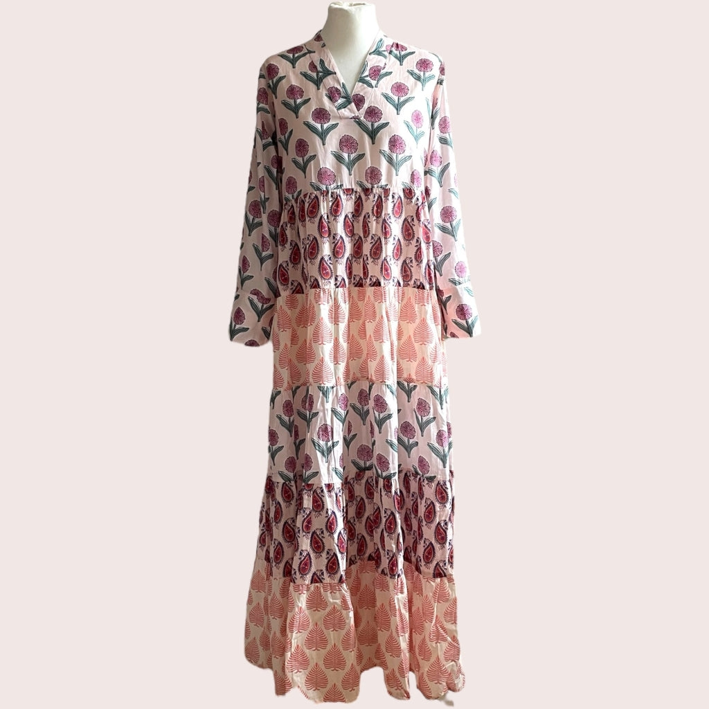 erfurt luxury Long layer patchwork dress Dresses 30 Primrose Rose