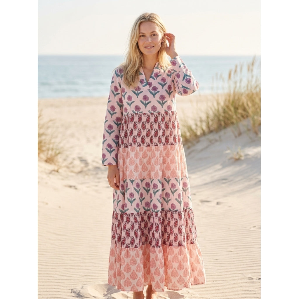 erfurt luxury Long layer patchwork dress Dresses 30 Primrose Rose