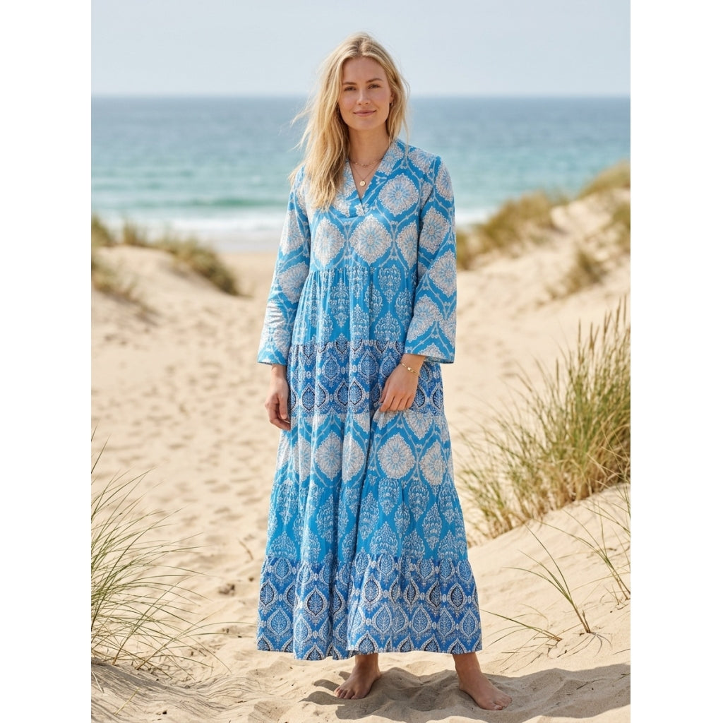 erfurt luxury Long layer patchwork dress Dresses 60 Baby Blue