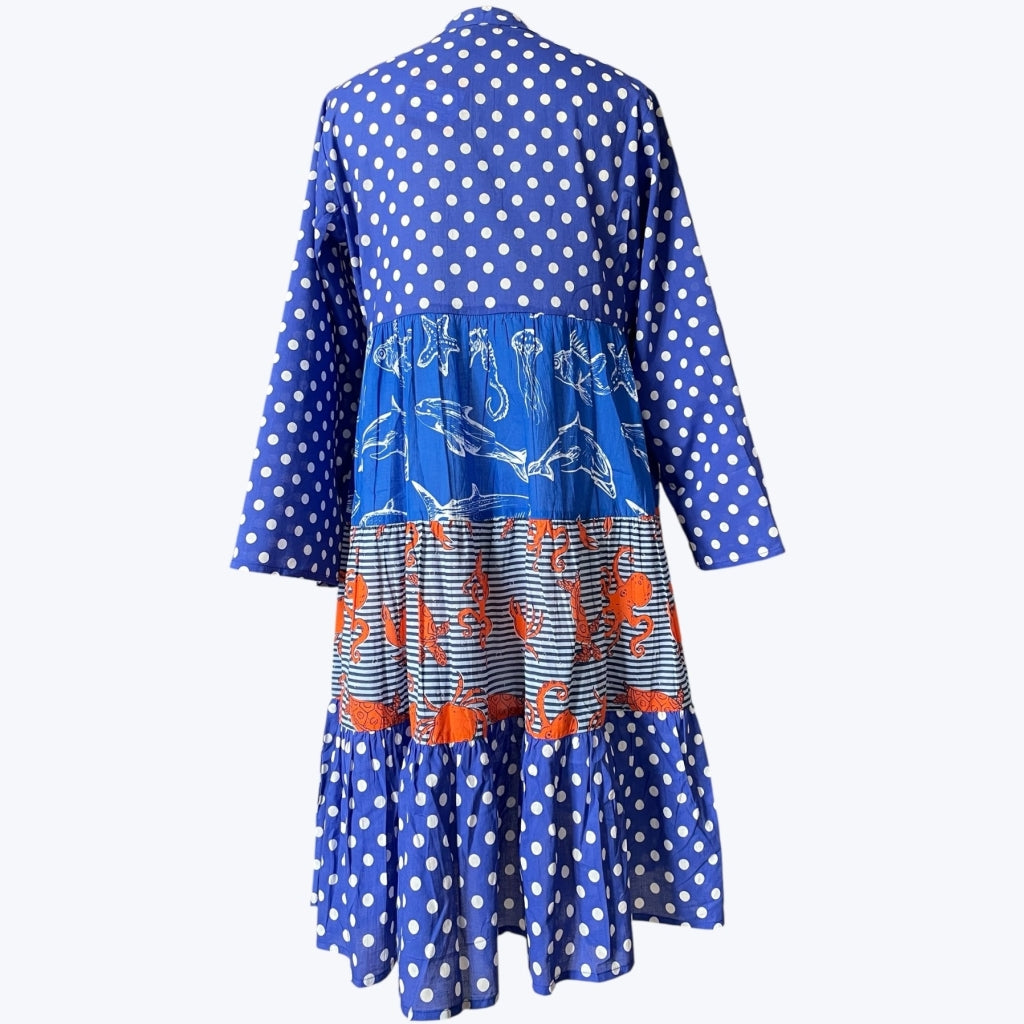 erfurt luxury Long layer patchwork dress Dresses 68 Blue