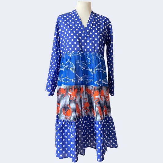 erfurt luxury Long layer patchwork dress Dresses 68 Blue